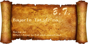 Bayerle Tatjána névjegykártya
